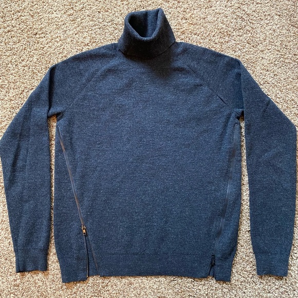 Theory turtleneck wool sweater with zipper details - Picture 1 of 3